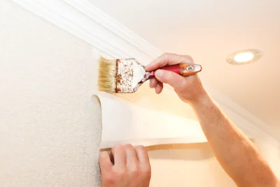 Pose de papier peint à Logron — revêtements muraux et toiles de verre